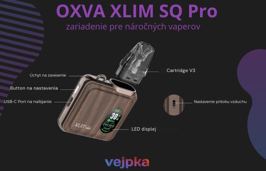 OXVA Xlim SQ Pro základné charakteristiky 